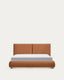 Lit Elerio en chenille cuivrée douce pour matelas de 160 x 200 cm