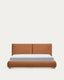 Lit Elerio en chenille cuivrée douce pour matelas de 180 x 200 cm