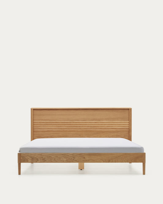 Lit Lenon en bois et placage chêne pour matelas de 180 x 200 cm FSC MIX Credit