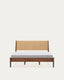 Elan bed in veneer and solid walnut wood with cord mattress 160 x 200 cm FSC Mix Credit