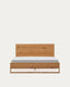 Lit Alguema en placage de chêne avec finition naturelle pour matelas 160 x 200 cm