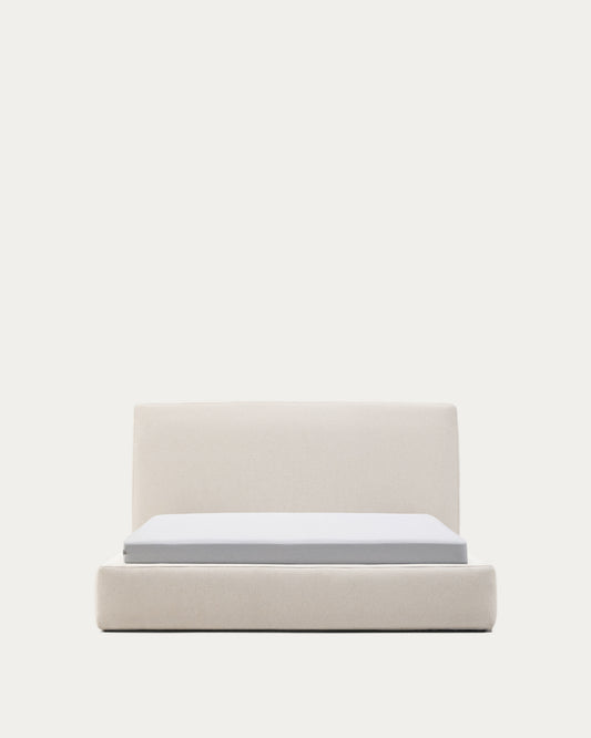 Cadre de lit déhoussable Blok écru pour matelas de 160 x 200 cm FSC Mix Credit
