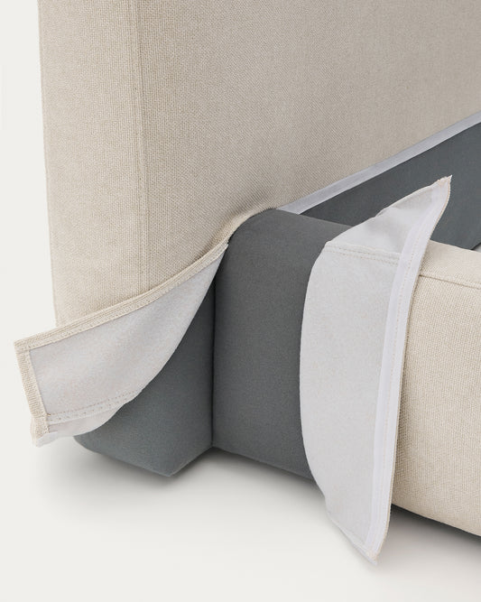 Housse pour cadre de lit Blok beige pour matelas 160 x 200 cm