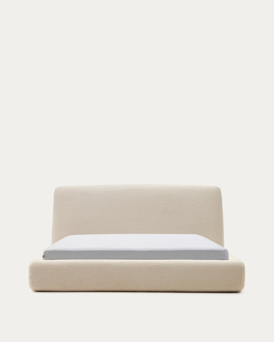 Lit déhoussable Martina bouclette écru pour matelas de 160 x 200 cm FSC Mix Credit