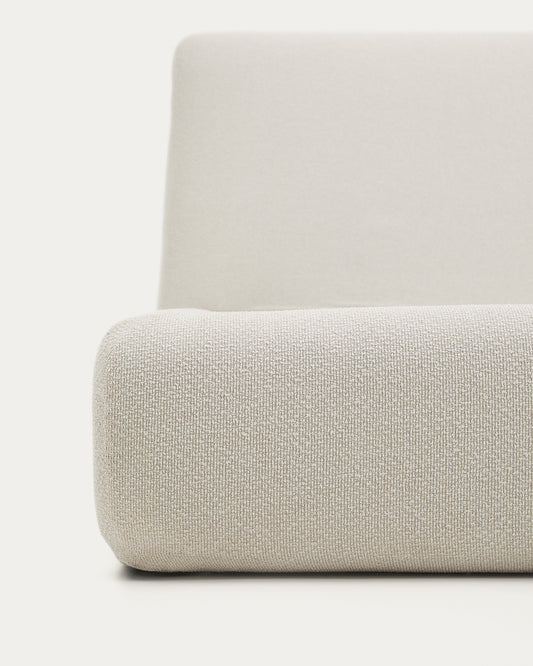 Martina bed with removable cover in ecru chenille for mattress 180 x 200cm FSC Mix Credit