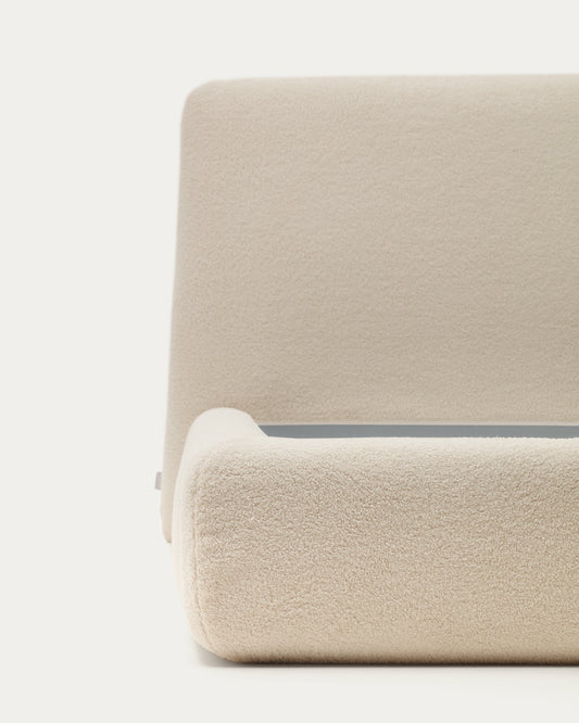 Housse pour lit Martina bouclette écru pour matelas de 160 x 200 cm