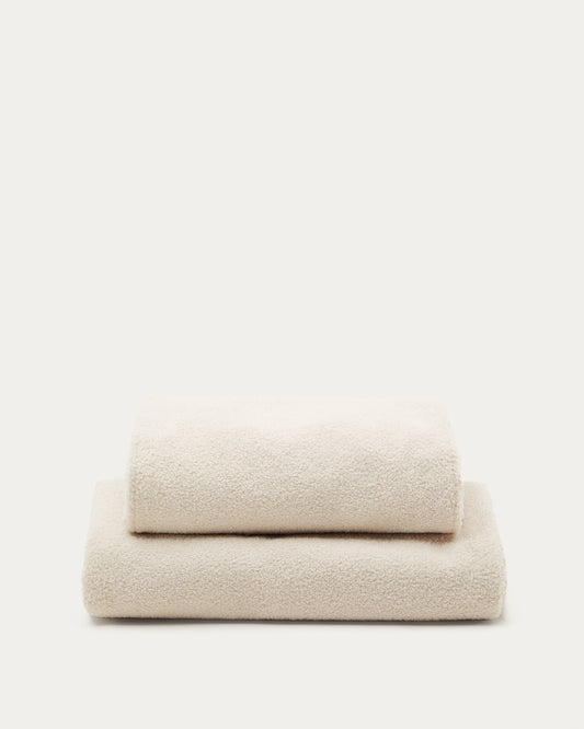 Housse pour lit Martina bouclette écru pour matelas de 160 x 200 cm