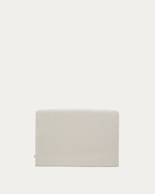 Tête de lit déhoussable Valma en tissu chenille perle pour lit de 90 x 200 cm.