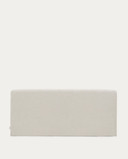 Tête de lit déhoussable Valma en tissu chenille perle pour lit de 160 x 200 cm.