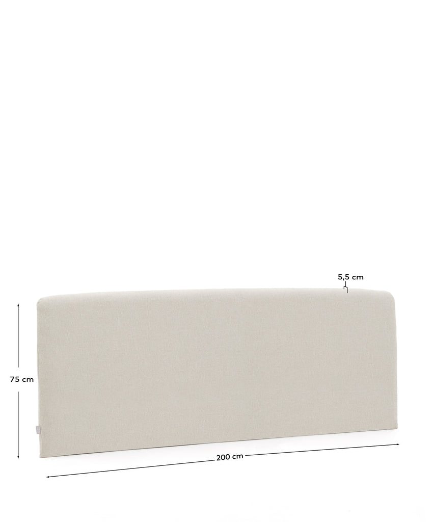 Tête de lit déhoussable Valma en chenille perle pour lit jusqu’à 180 cm