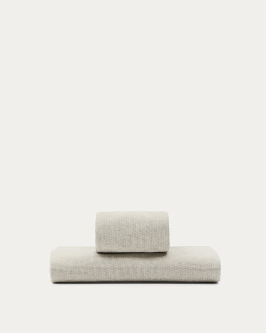 Housse pour cadre de lit Valma en tissu chenille perle pour matelas de 90 x 200 cm.