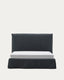 Lit déhoussable Jaira en lin et coton gris anthracite pour matelas de 150 x 190 cm FSC Mix Credit
