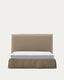 Lit déhoussable Jaira en lin et coton taupe pour matelas de 160 x 200 cm FSC Mix Credit