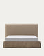 Lit déhoussable Jaira en lin et coton taupe pour matelas de 180 x 200 cm FSC Mix Credit