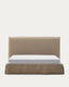 Lit déhoussable Jaira en lin et coton taupe pour matelas de 180 x 200 cm FSC Mix Credit