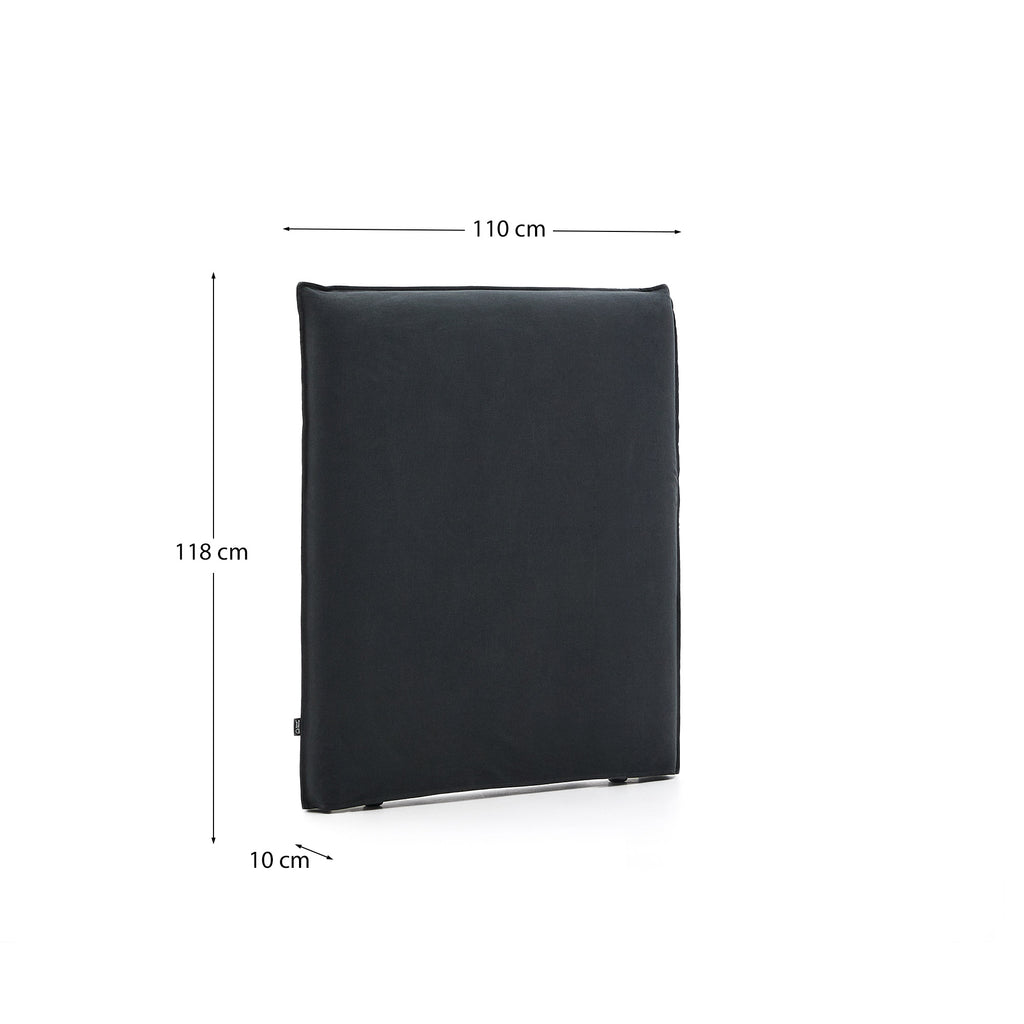 Tête de lit déhoussable Jaira en lin et coton gris anthracite pour lit de 90 cm FSC Mix Credit
