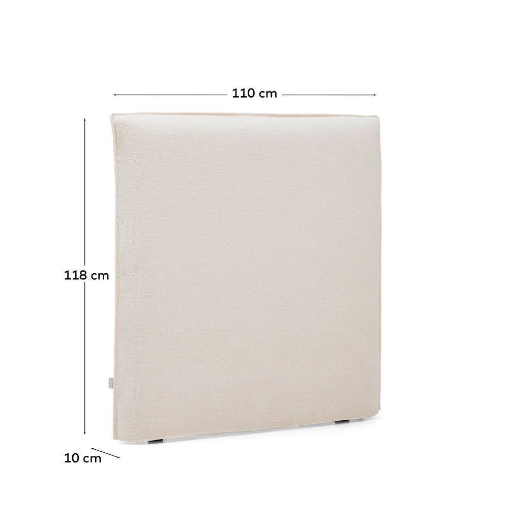 Tête de lit déhoussable Jaira en chenille blanche pour lit allant jusqu’à 90 cm FSC Mix Credit