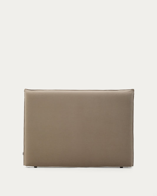 Tête de lit déhoussable Jaira en lin et coton taupe pour lit de 150 cm FSC Mix Credit