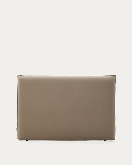 Tête de lit déhoussable Jaira en lin et coton taupe pour lit de 160 cm FSC Mix Credit