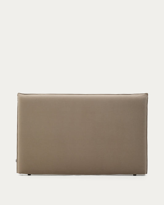 Tête de lit déhoussable Jaira en lin et coton taupe pour lit de 180 cm FSC Mix Credit