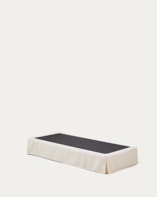 Base déhoussable Jaira en chenille blanche pour matelas de 90 x 200 cm