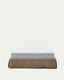 Base déhoussable Jaira en lin et coton taupe pour matelas de 150 x 190 cm