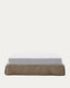 Base déhoussable Jaira en lin et coton taupe pour matelas de 180 x 200 cm