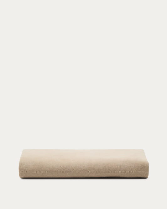 Housse pour tête de lit Jaira en lin et coton taupe pour lit jusqu’à 90 cm