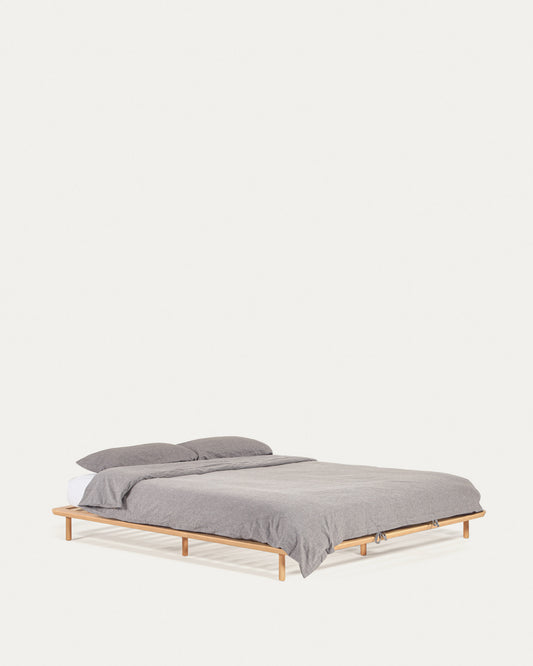 Lit Anielle en bois de frêne pour matelas de 180 x 200 cm