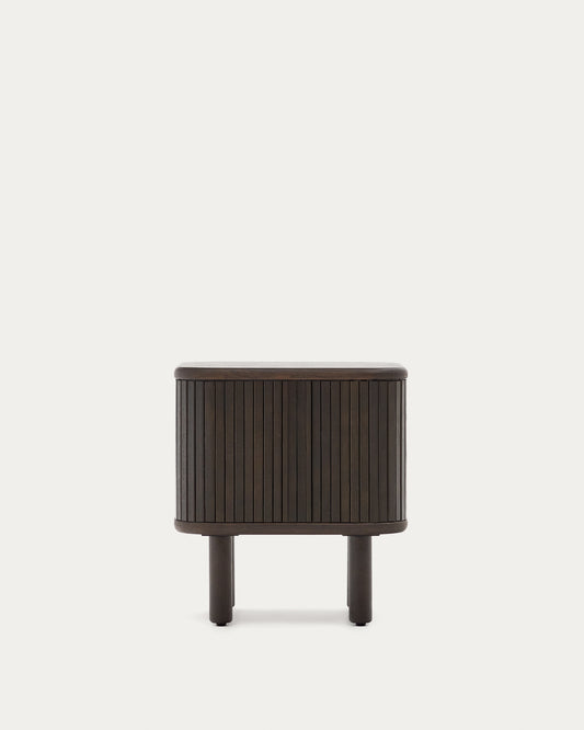 Table de chevet Mailen en placage de frêne avec finition foncée  50 x 55 cm