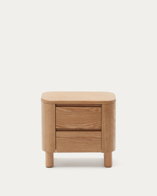 Table de nuit Salaya en contreplaqué de frêne FSC Mix Credit 55 x 50 cm