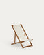 Transat d’extérieur pour enfant pliant Adredna beige en bois d’acacia FSC 100 %