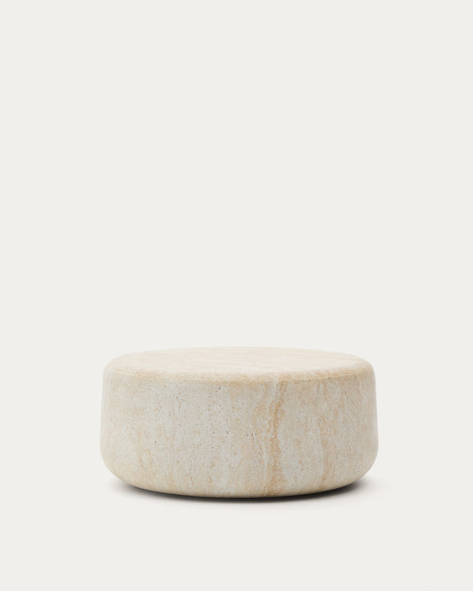 Table basse Drasi en ciment avec finition effet travertin Ø 90 cm
