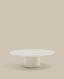 Table basse Albanella en ciment avec finition blanc brillant Ø 110 cm