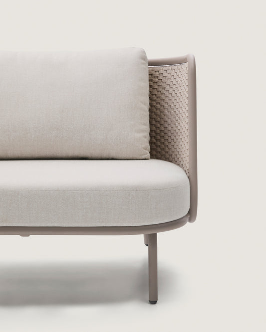 Fauteuil d’extérieur Sedalis en aluminium et corde taupe