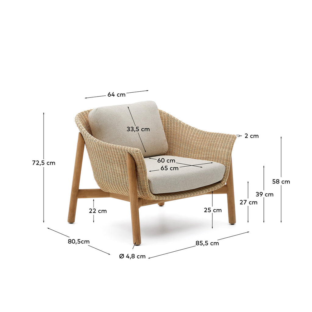 Fauteuil Galea en bois de teck et rotin synthétique FSC 100 %