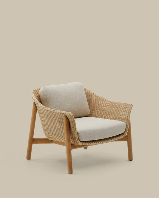 Fauteuil Galea en bois de teck et rotin synthétique FSC 100 %