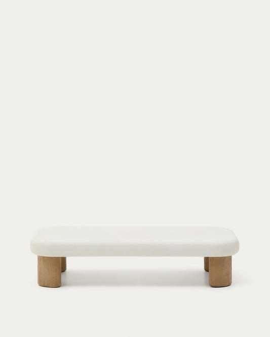 Table basse Labra en ciment et bois d’acacia 140 x 70 cm