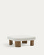 Table basse Labra en ciment et bois d’acacia 80 x 80 cm FSC 100%