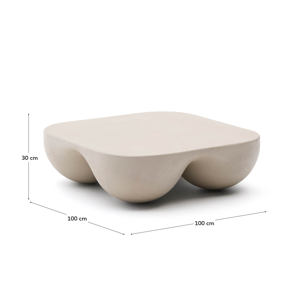 Table basse Colba en polystone 100 x 100 cm