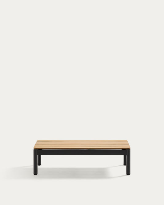 Table basse Sorells en aluminium gris et bois de teck 52,4 x 91 cm FSC 100%