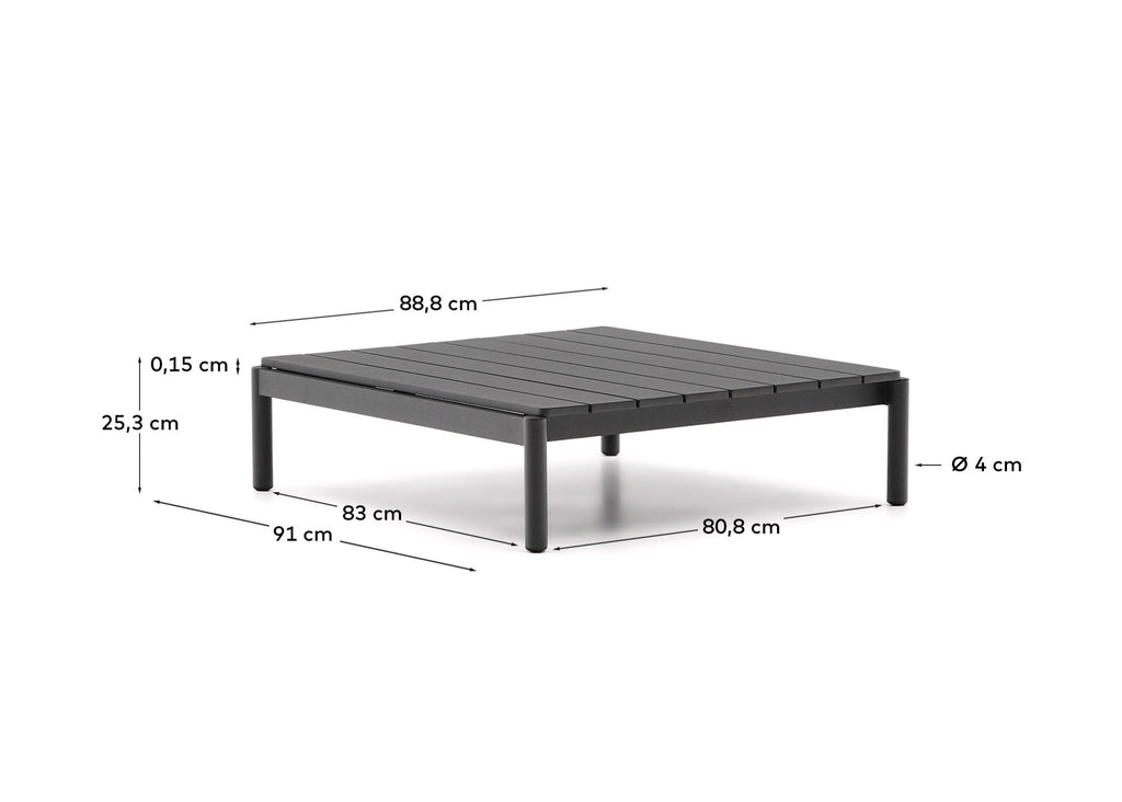 Table basse Sorells en aluminium gris 89 x 91 cm