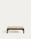 Table basse Sorells en aluminium gris et bois de teck 89 x 91 cm FSC 100%