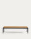 Table basse Sorells en aluminium gris et bois de teck 63 x 144,6 cm FSC 100%