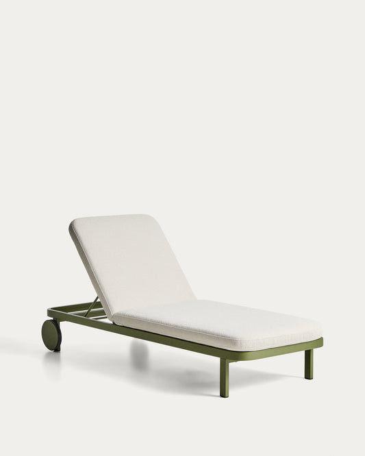 Bain de soleil Kionia en aluminium vert.