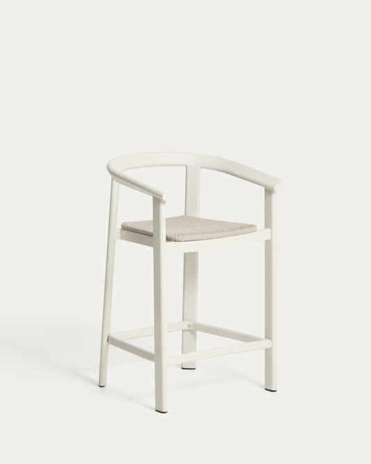 Tabouret Erice en aluminium et corde écrue 65 cm