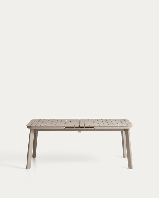 Table extensible d’extérieur Izola en aluminium avec finition taupe 185 (235) x 100 cm