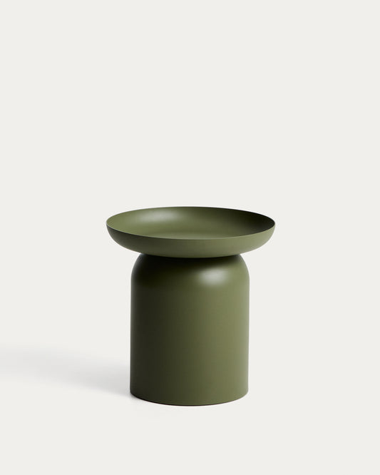 Table auxiliaire Arcola en aluminium vert Ø 45 cm