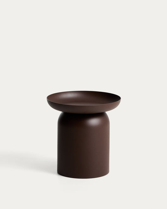 Table auxiliaire Arcola en aluminium marron Ø 45 cm