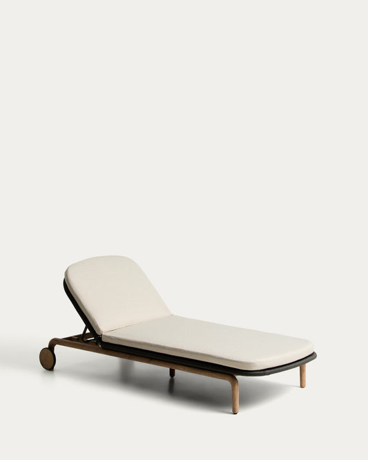 Bain de soleil Alipa en bois d’acacia et corde gris foncé FSC 100 %